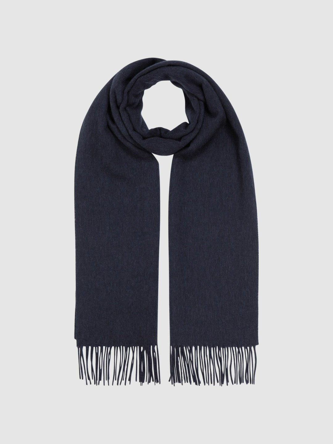 Men Wool and Cashmere Scarf in Navy