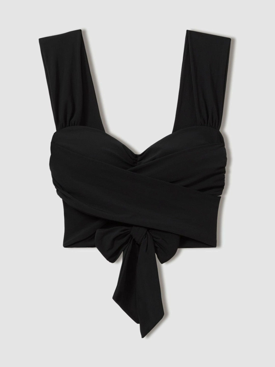 Women Wrap Design Bikini Top in Black