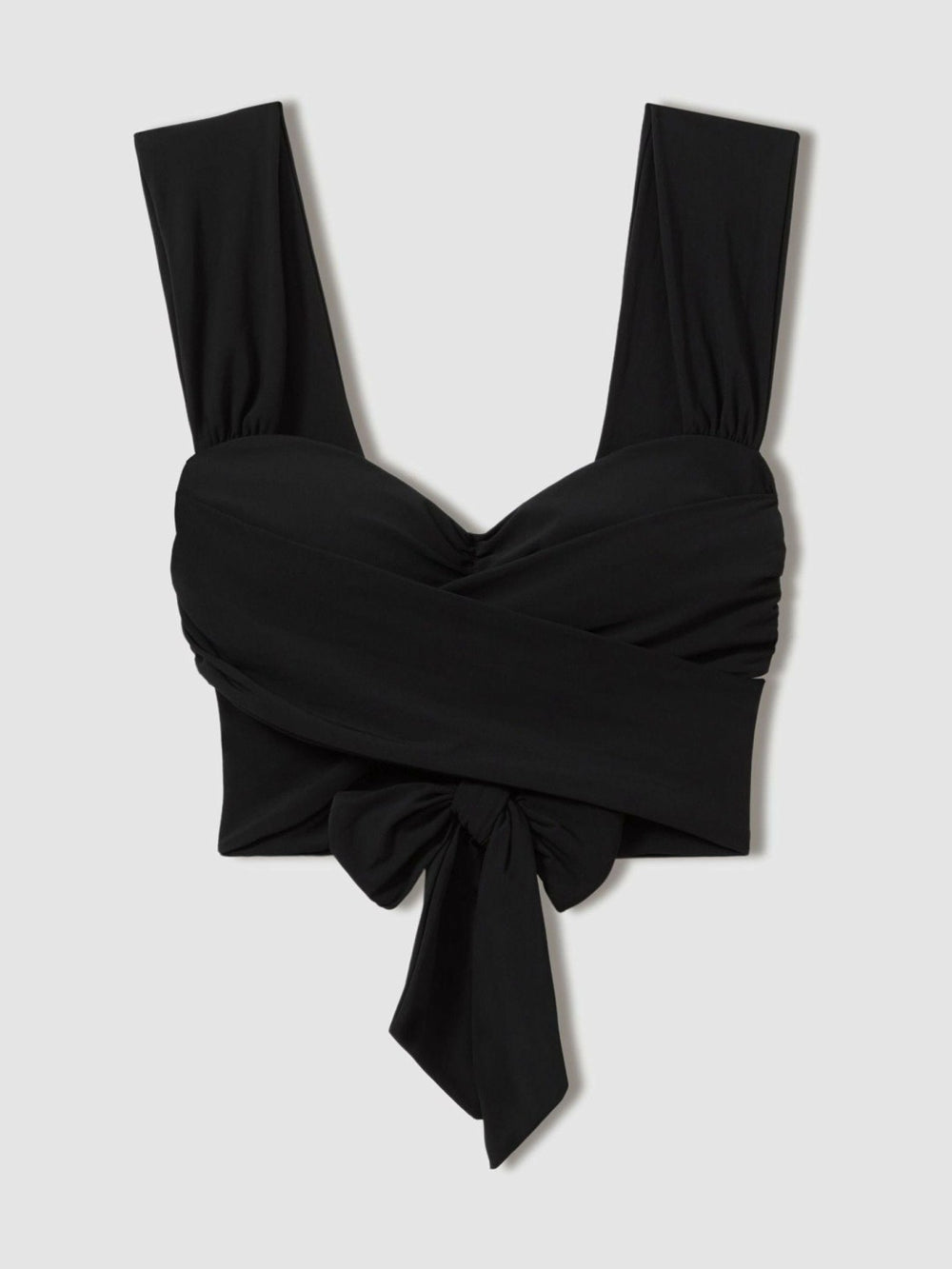 Women Wrap Design Bikini Top in Black