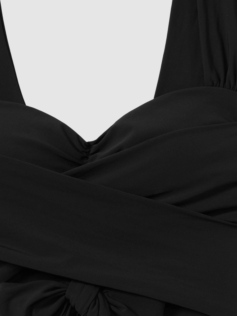 Women Wrap Design Bikini Top in Black