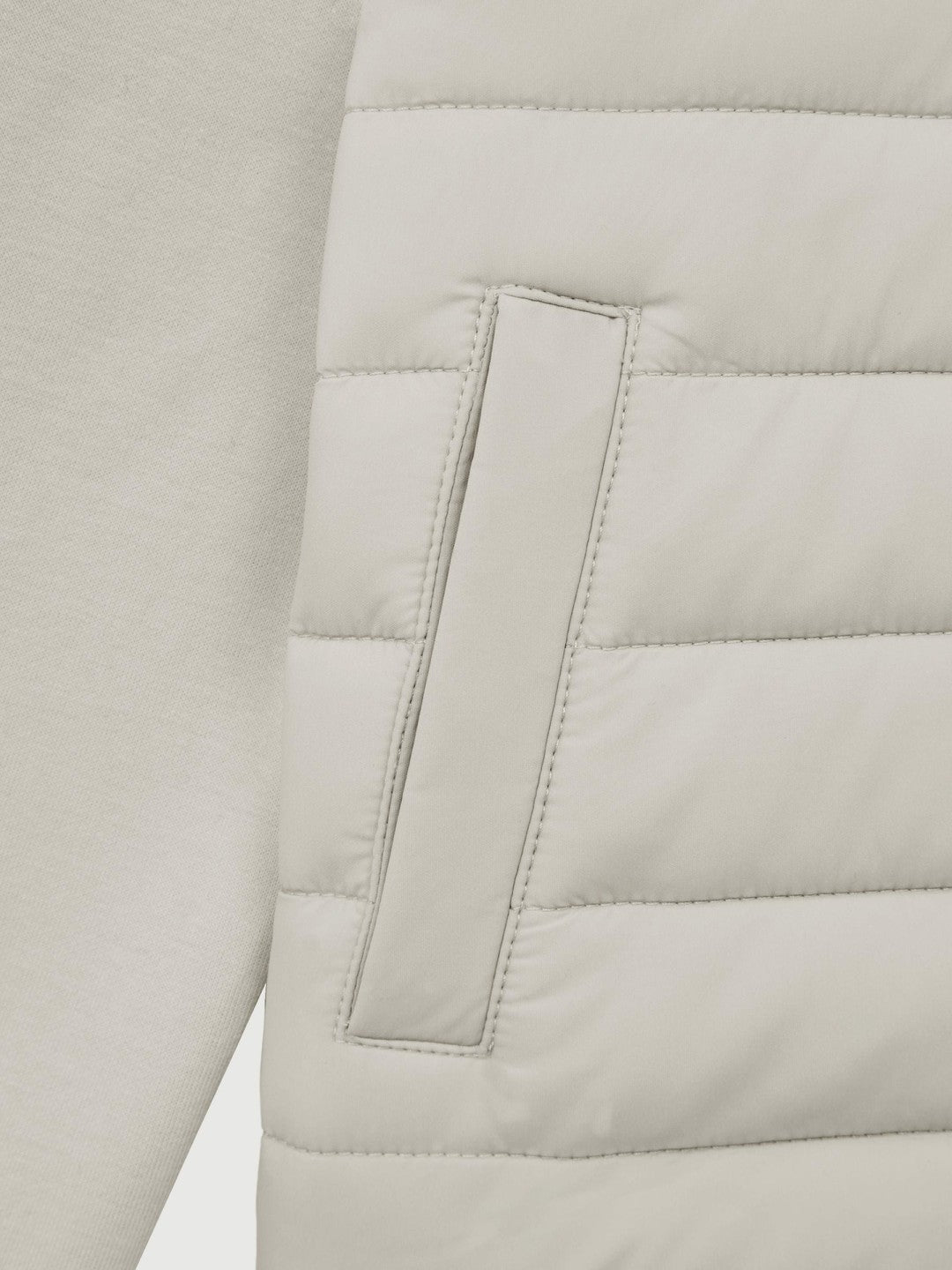 Children & Baby 3-9 yrs Funnel Neck Quilted Hybrid Jacket in Stone