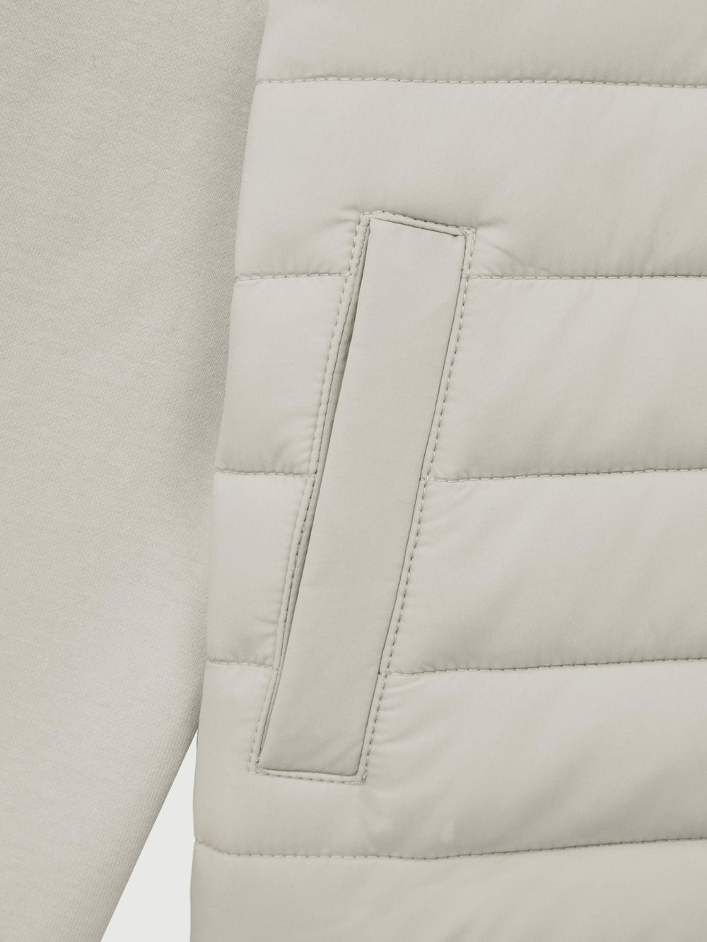 Children & Baby 3-9 yrs Funnel Neck Quilted Hybrid Jacket in Stone