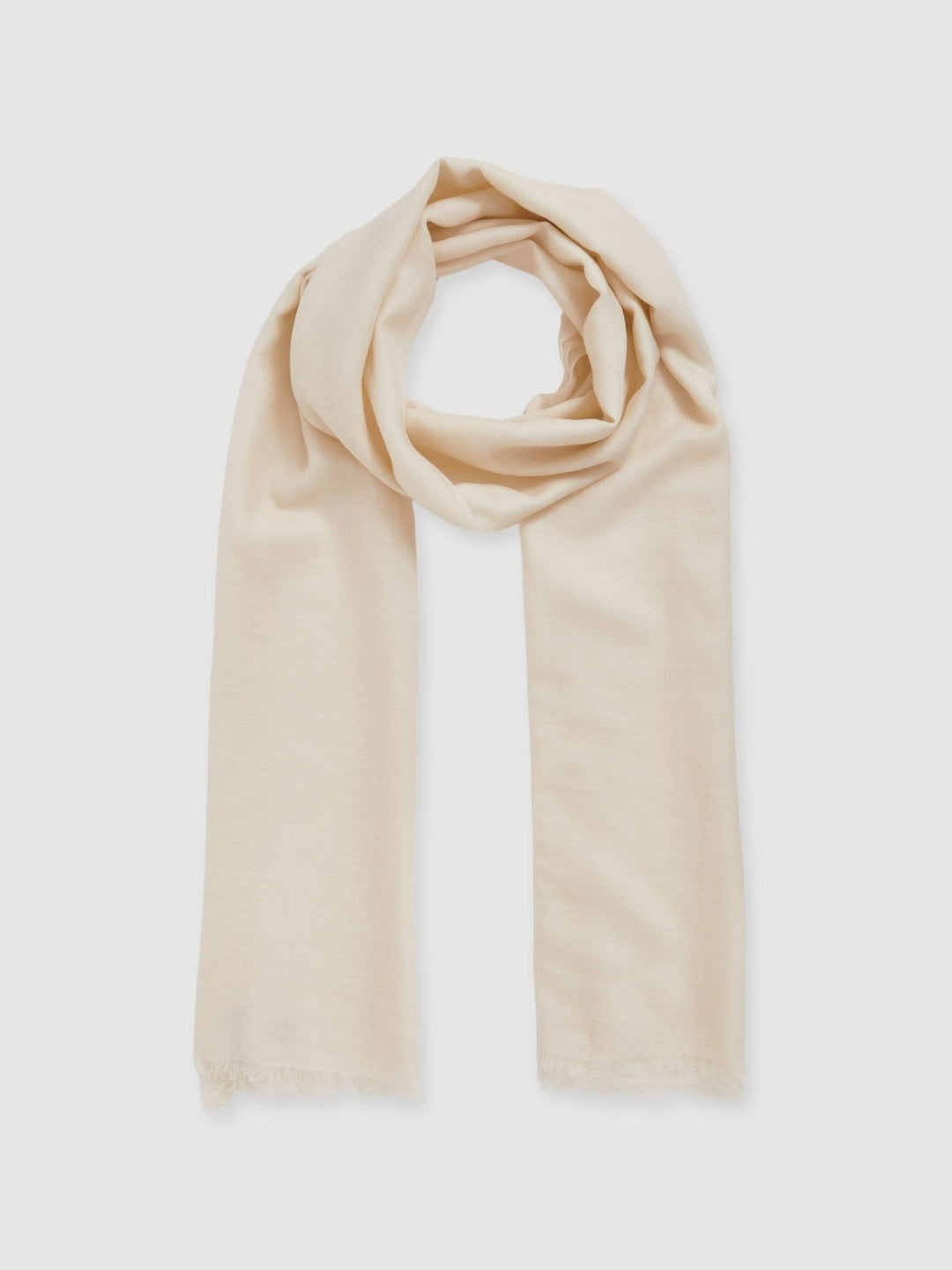 Women Wool-Cashmere Lightweight Scarf in Off White