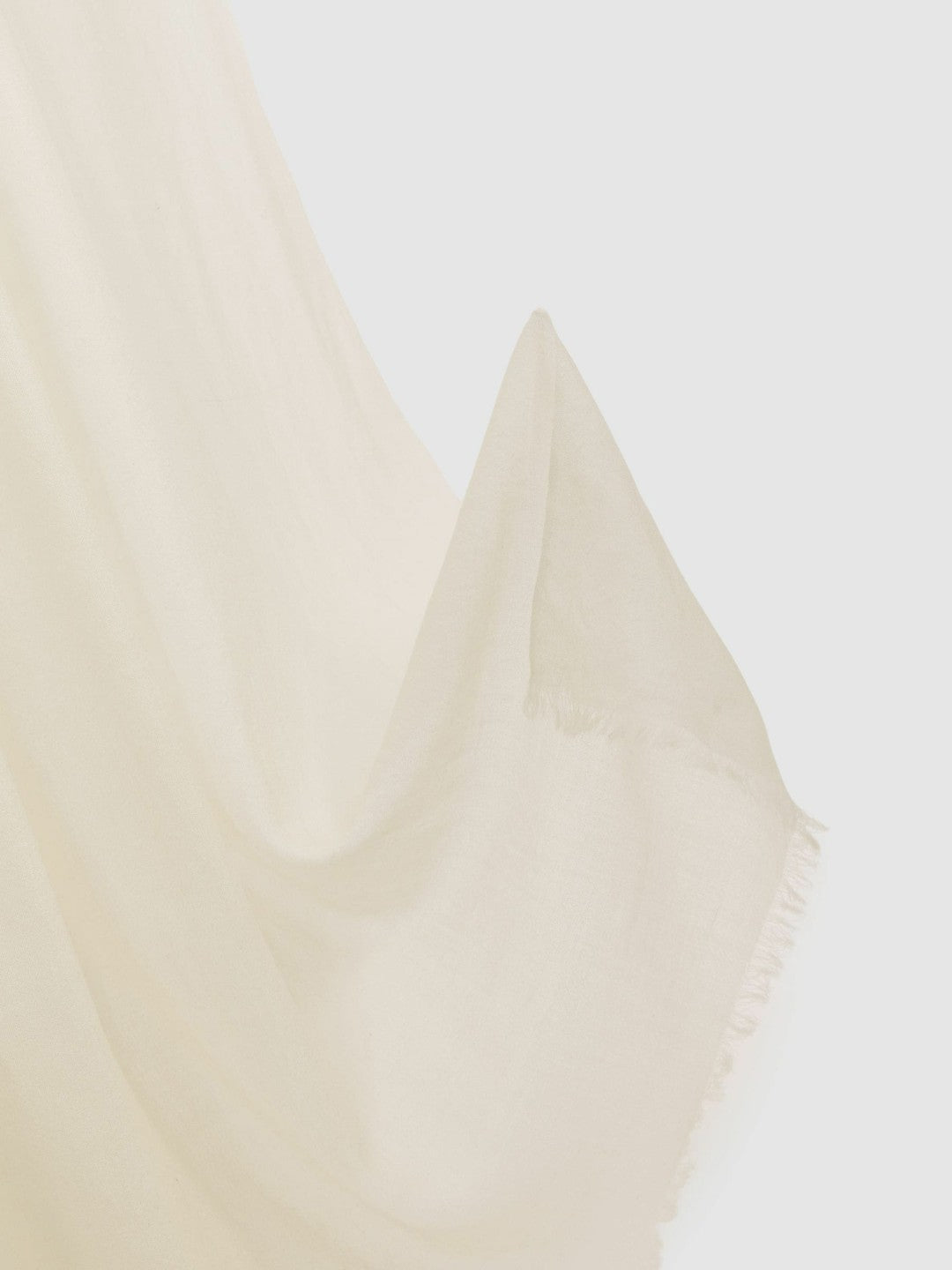 Women Wool-Cashmere Lightweight Scarf in Off White