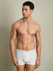 Men Three Pack Cotton Boxers in White