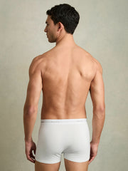 Men Three Pack Cotton Boxers in White