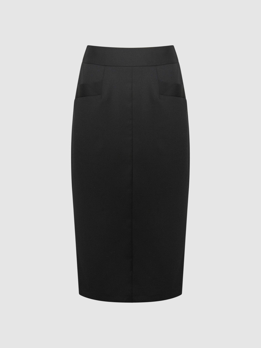 Women Petite Tailored Pencil Skirt in Black