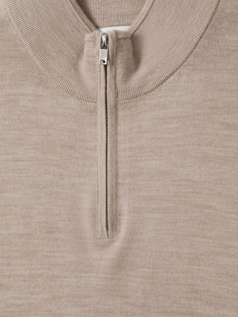 Men Merino Wool Half-Zip Jumper in Wheat Melange