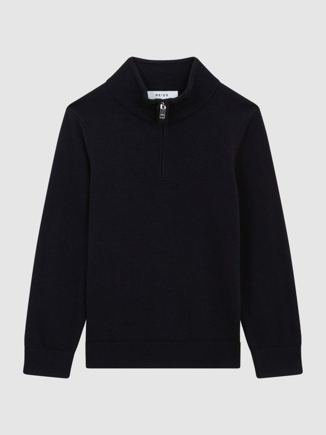 Children & Baby 3-9 yrs Merino Wool Zip-Neck Jumper in Navy
