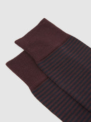 Men Striped Socks in Bordeaux
