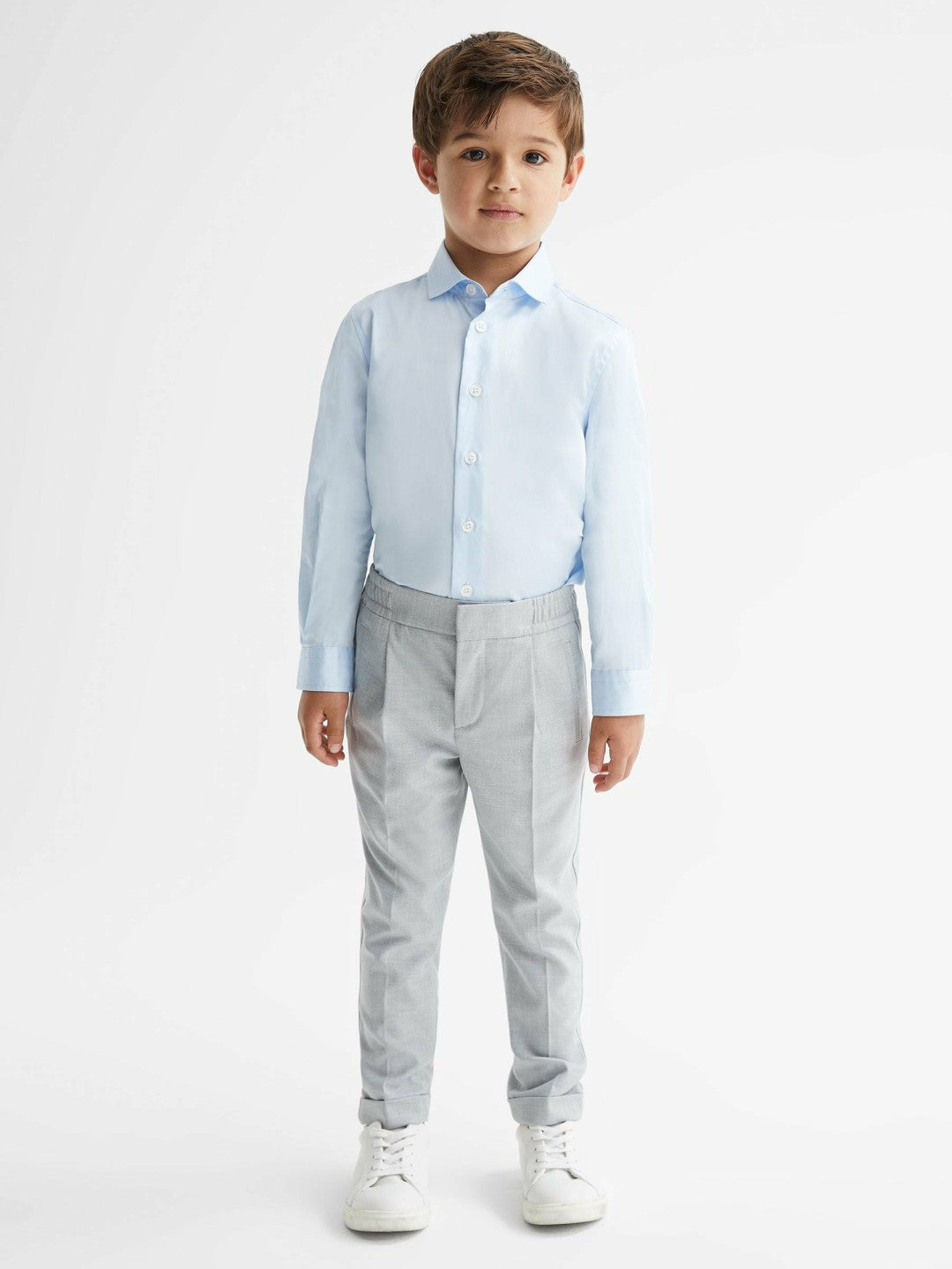 Children & Baby 4-9 yrs Slim-Fit Cotton Shirt in Soft Blue