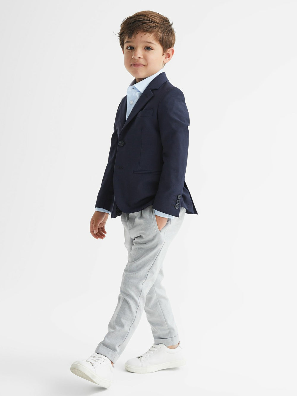 Children & Baby 4-9 yrs Slim-Fit Cotton Shirt in Soft Blue