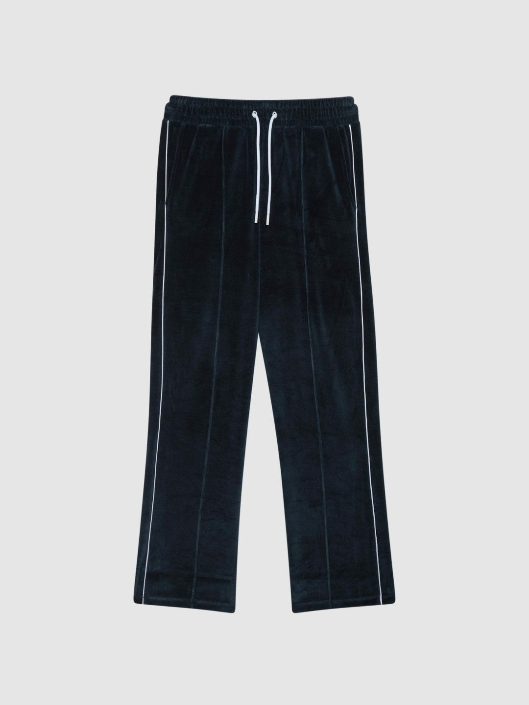 Men Velour Jogger With Piping in Navy