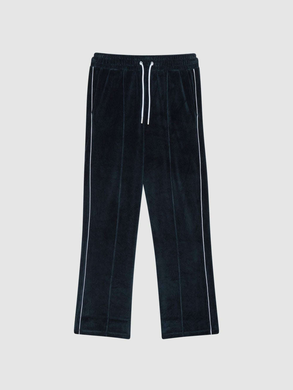 Men Velour Jogger With Piping in Navy