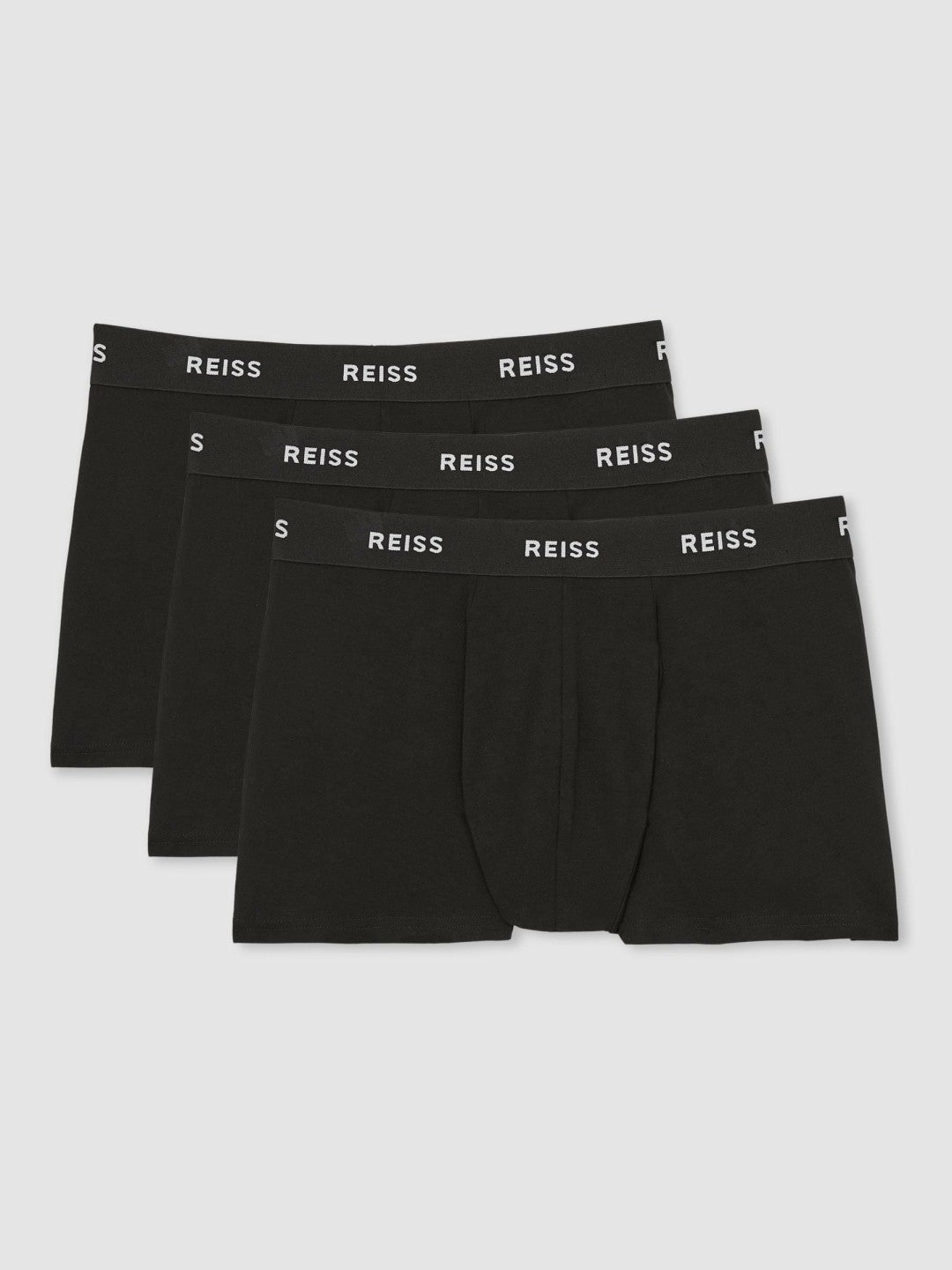 Men Three Pack Cotton Boxers in Black