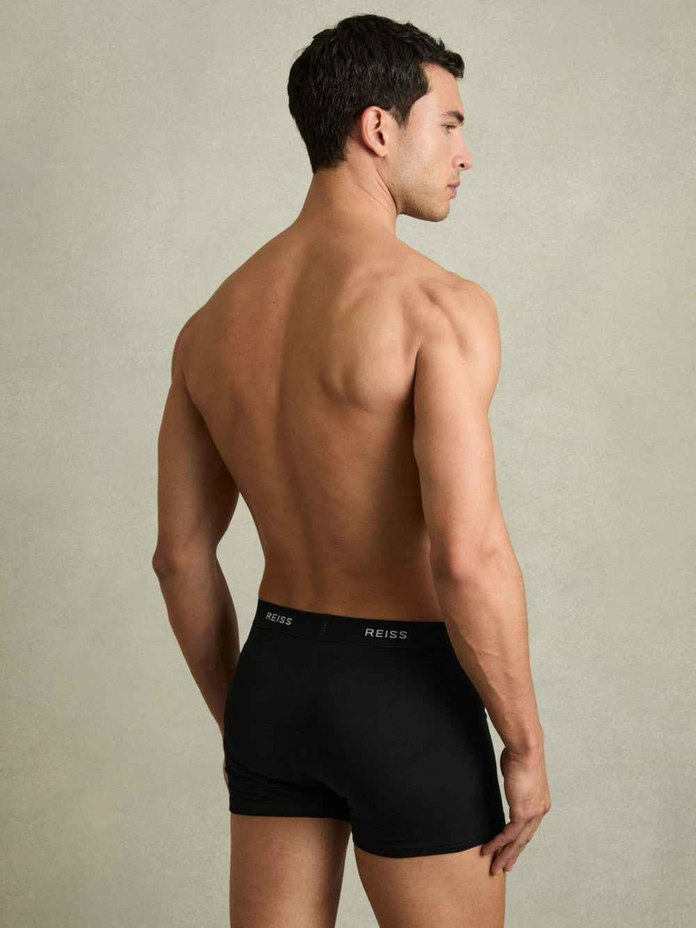 Men Three Pack Cotton Boxers in Black