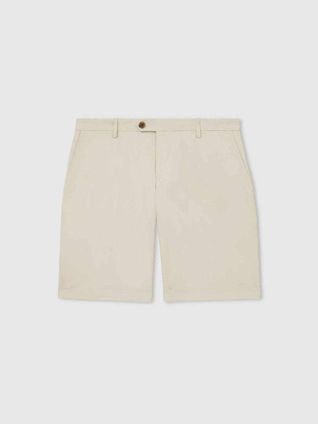Men Cotton Chino Shorts With Stretch in Stone