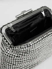 Women Embellished Clutch Bag in Silver