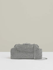 Women Embellished Clutch Bag in Silver