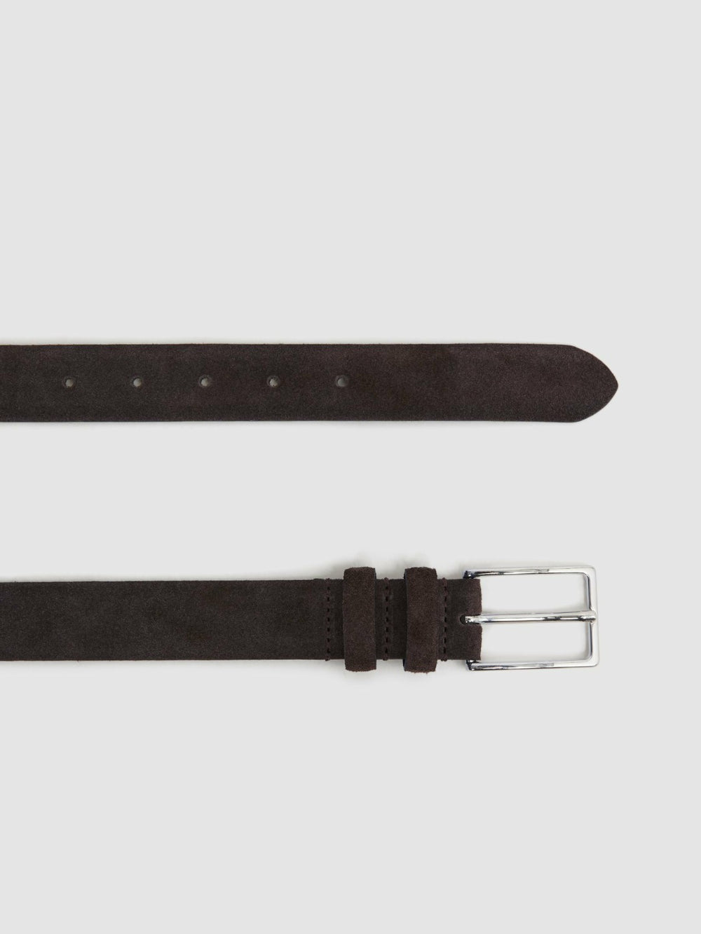 Men Suede Belt in Chocolate