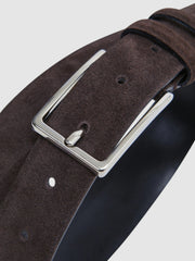Men Suede Belt in Chocolate
