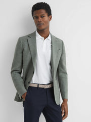 Men Suede Belt in Stone