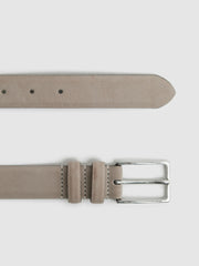 Men Suede Belt in Stone