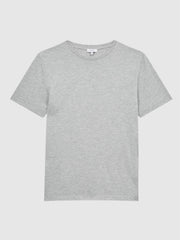 Men Cotton Crew Neck T-Shirt in Grey Marl