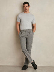 Men Cotton Crew Neck T-Shirt in Grey Marl