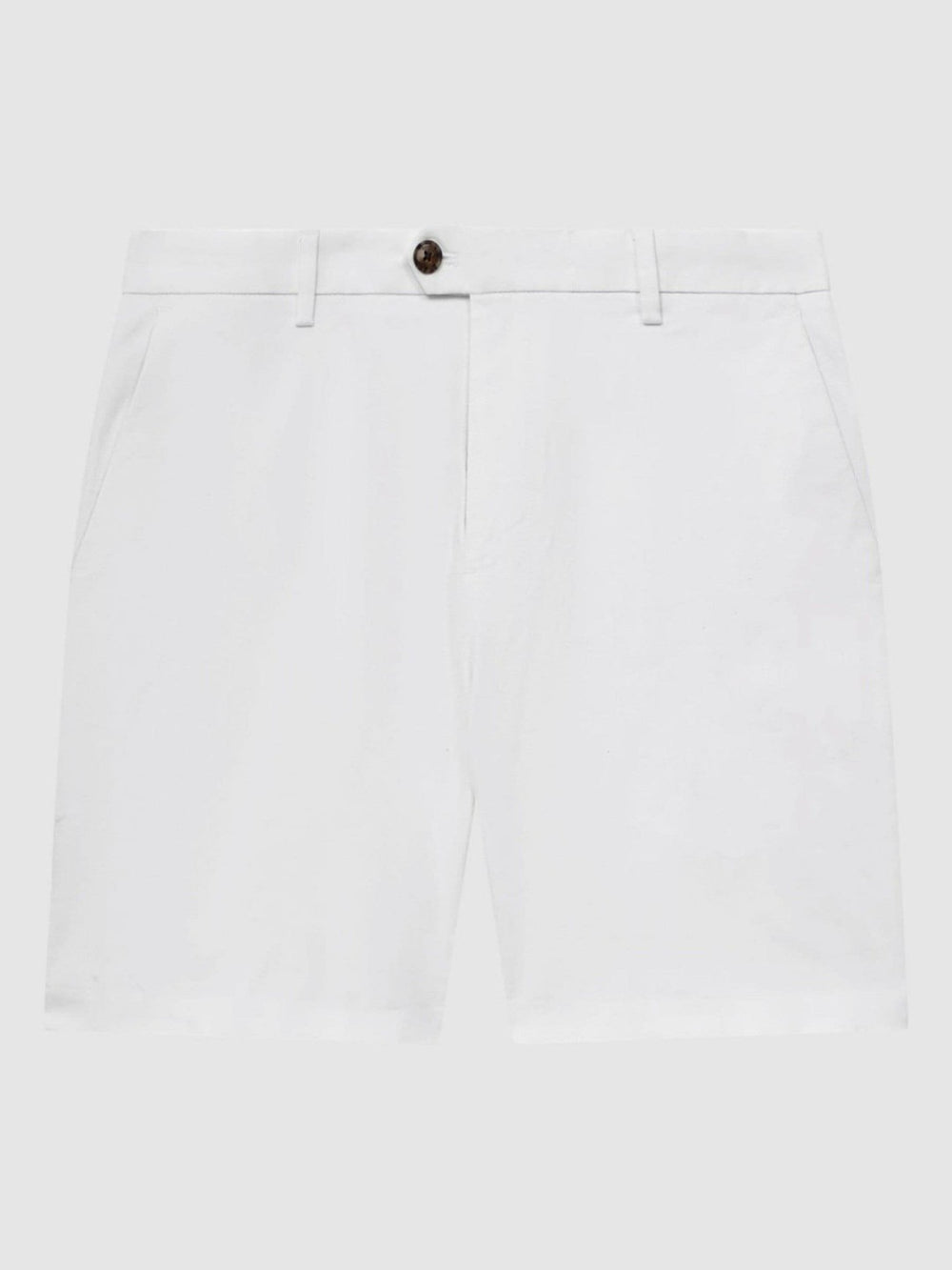 Men Short Length Casual Chino Shorts in White