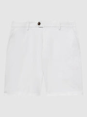 Men Short Length Casual Chino Shorts in White