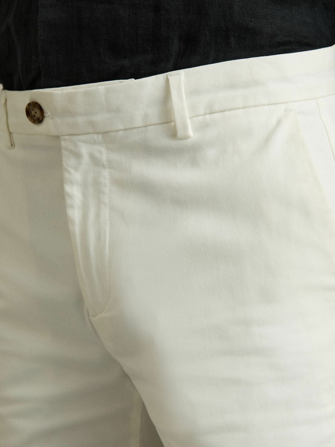 Men Short Length Casual Chino Shorts in White