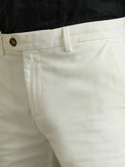 Men Short Length Casual Chino Shorts in White