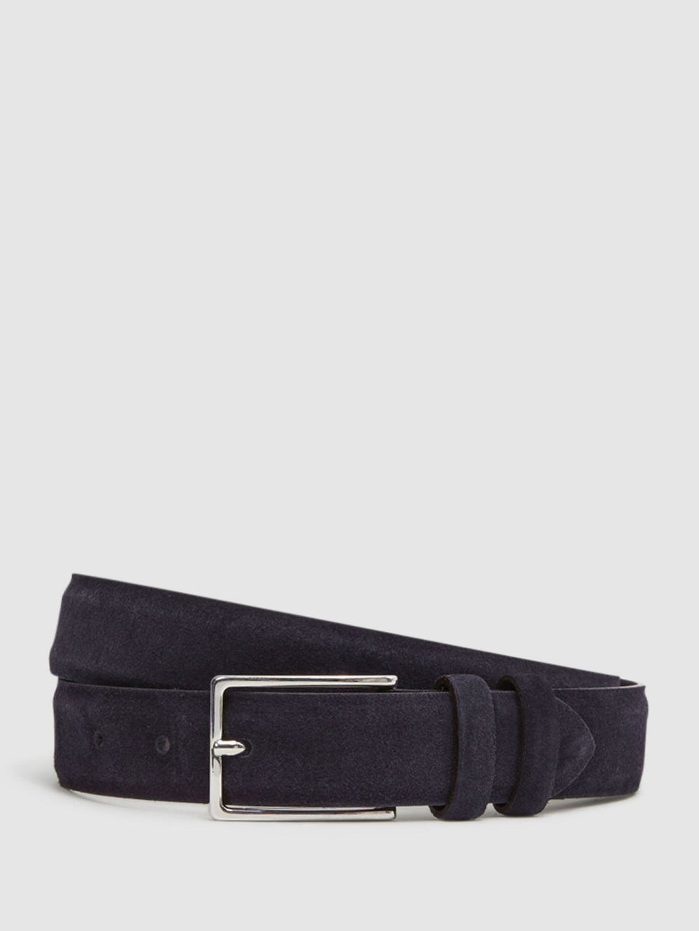 Men Suede Belt in Navy