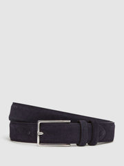 Men Suede Belt in Navy