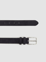 Men Suede Belt in Navy