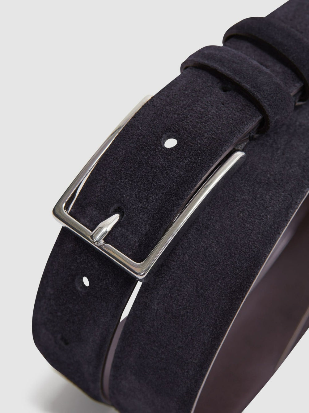 Men Suede Belt in Navy