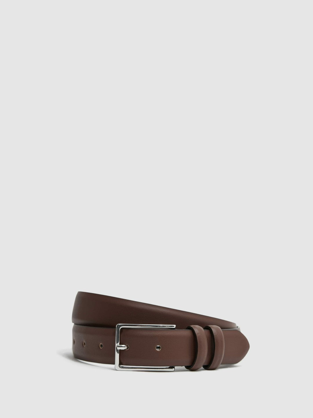Men Smooth Leather Belt in Tan