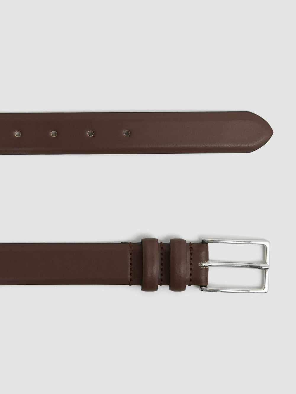 Men Smooth Leather Belt in Tan