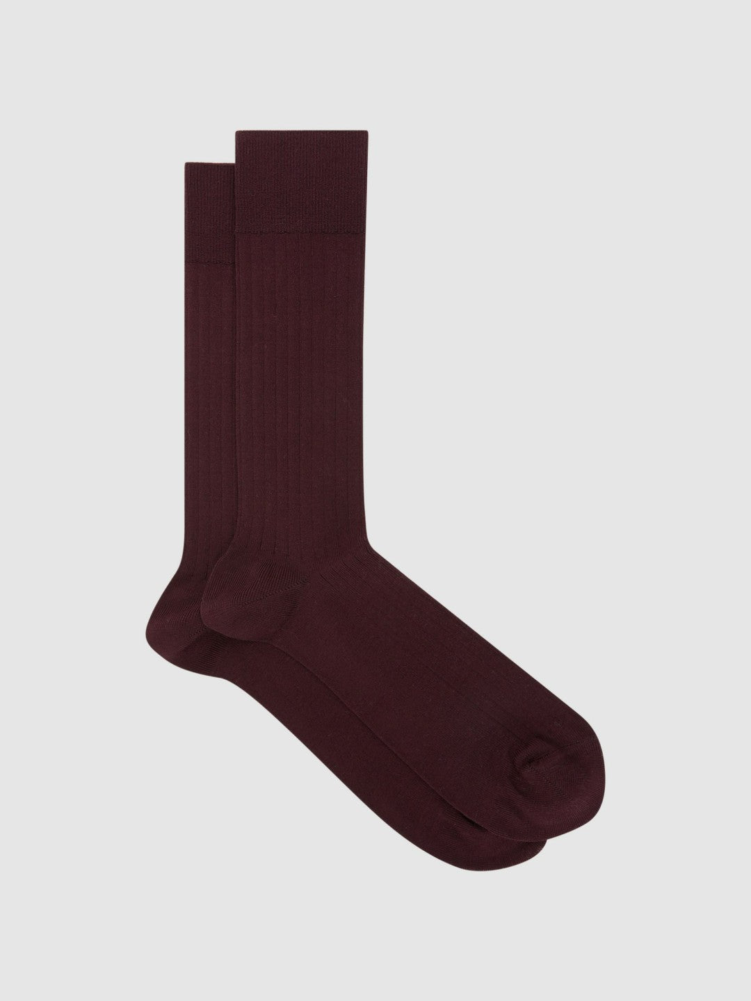 Men Ribbed Socks in Bordeaux