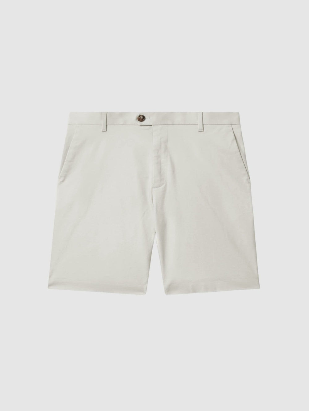 Men Cotton Chino Shorts with Stretch in Chalk