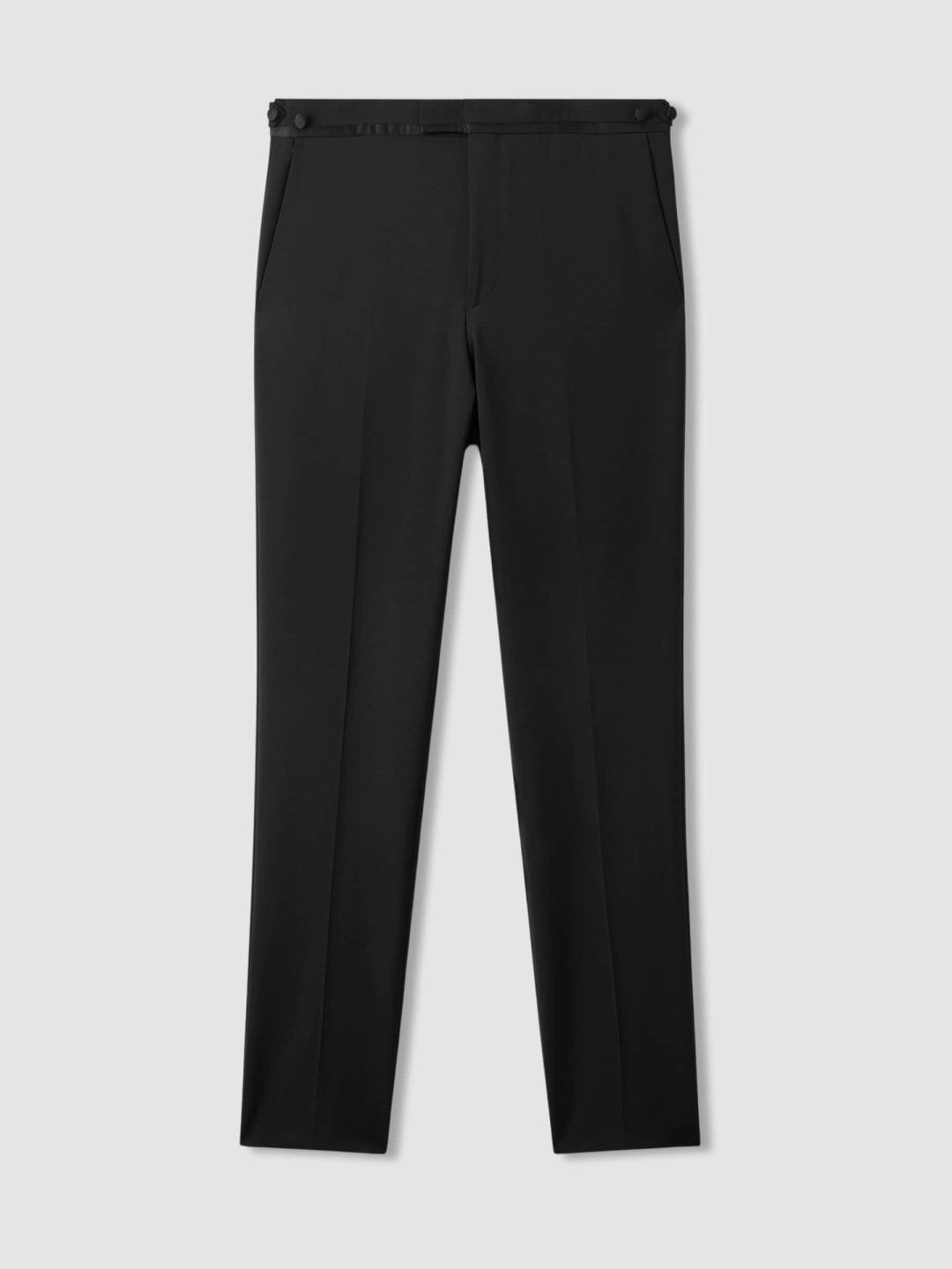 Men Modern Fit Tuxedo Trousers in Black
