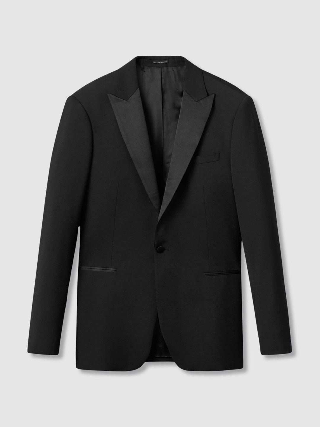 Men Regular Fit Single Breasted Tuxedo Jacket in Black