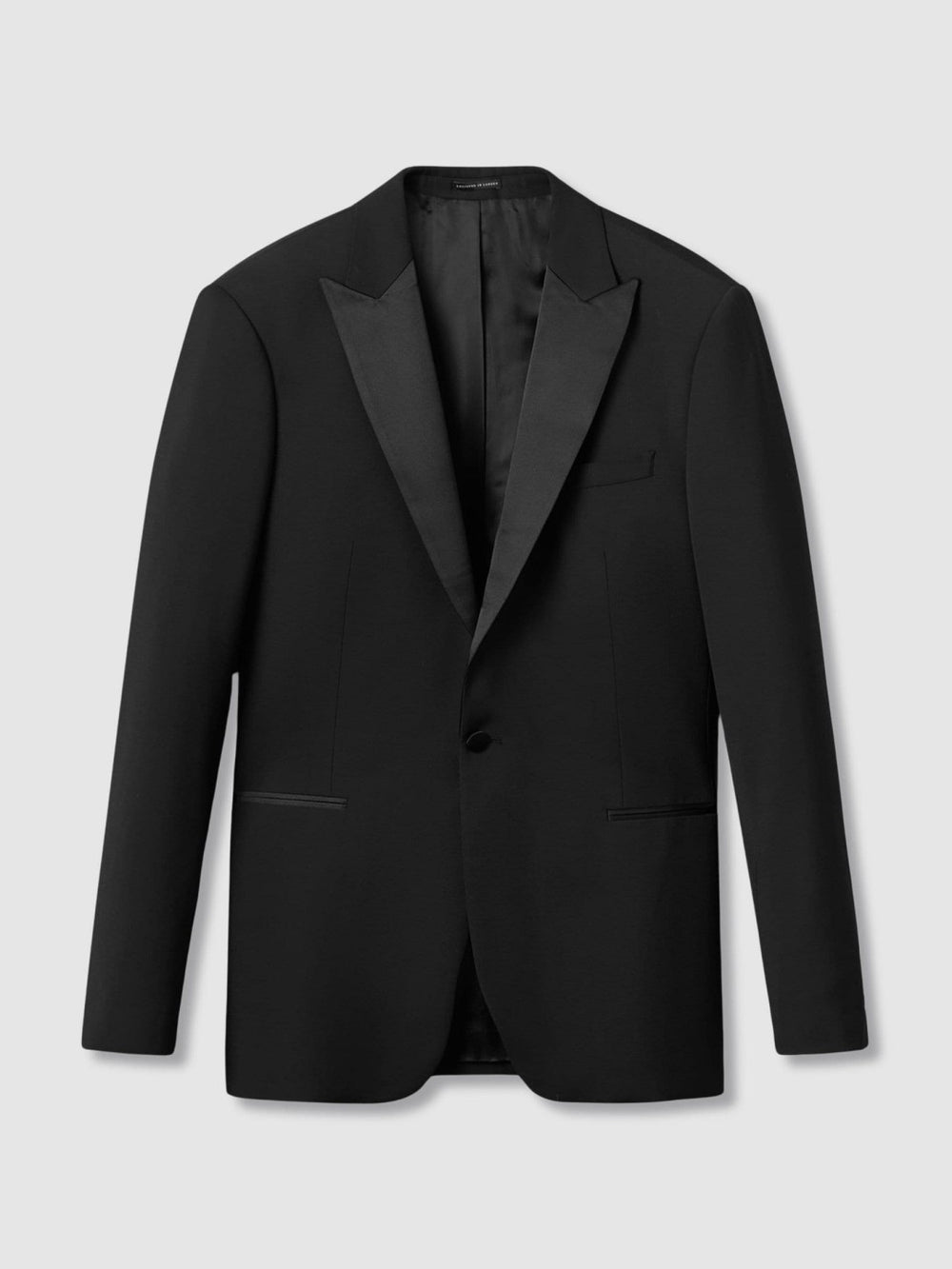 Men Regular Fit Single Breasted Tuxedo Jacket in Black