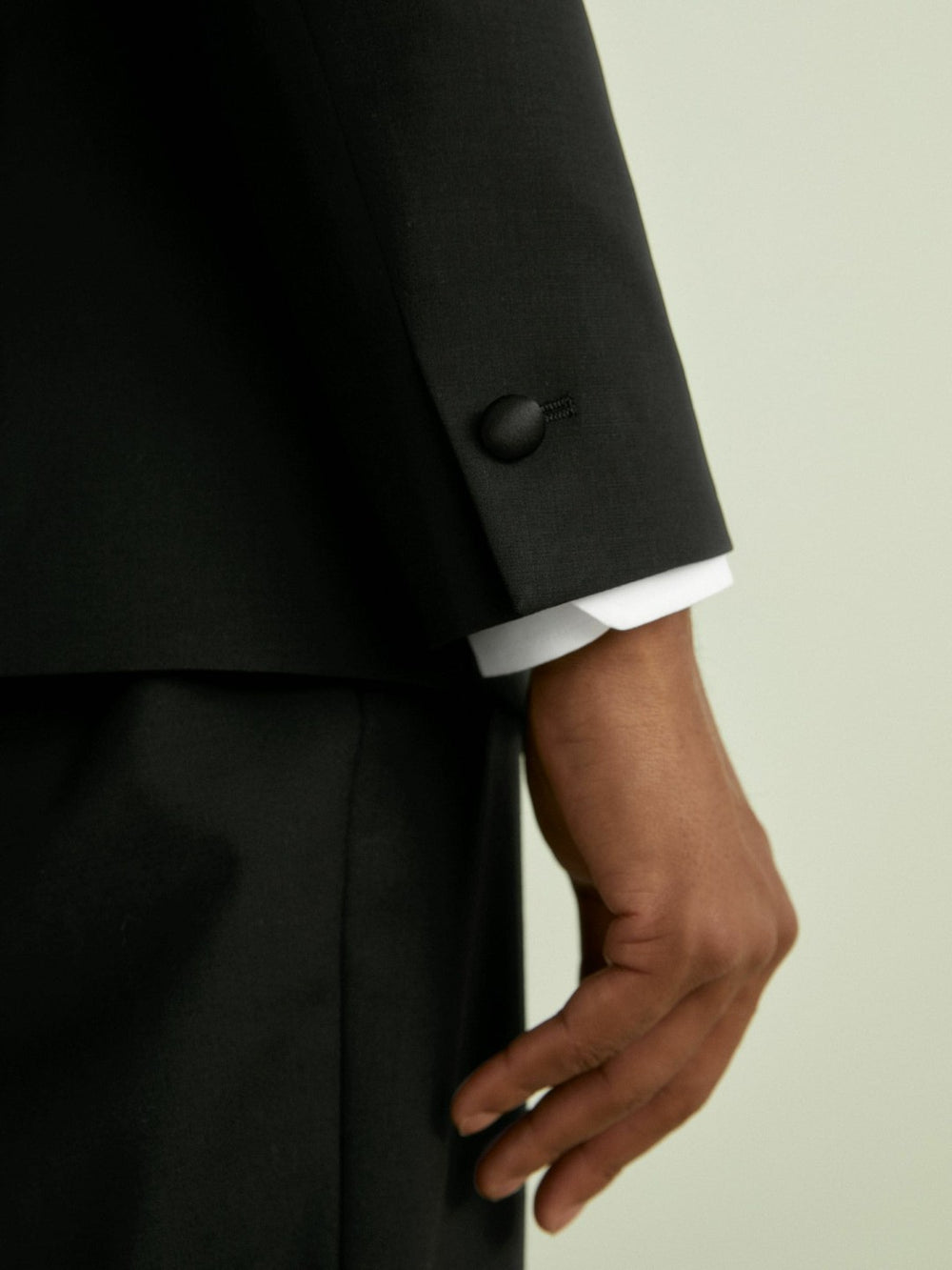 Men Regular Fit Single Breasted Tuxedo Jacket in Black
