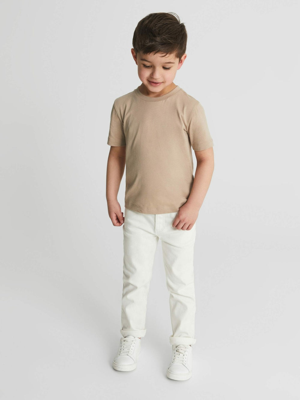Children & Baby 9-13 yrs Crew Neck T-Shirt in Stone