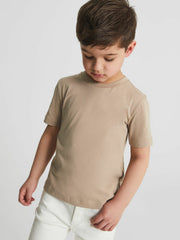 Children & Baby 9-13 yrs Crew Neck T-Shirt in Stone