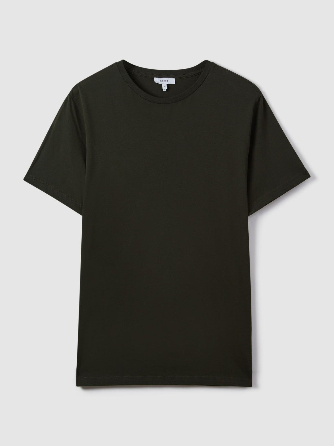 Men Cotton Crew Neck T-Shirt in Oxidised Green