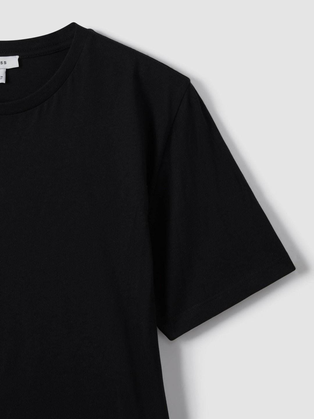 Men Cotton Crew Neck T-Shirt in Black