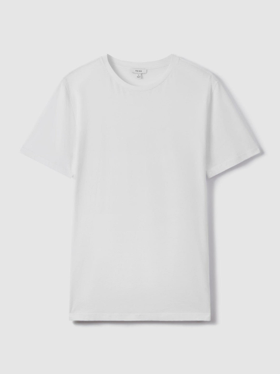 Men Cotton Crew Neck T-Shirt in White